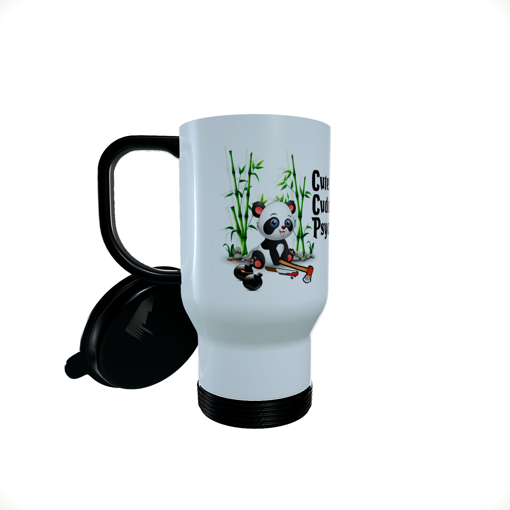 Panda Cute Cuddly Psychotic Travel Mug, Thermal Coffee Mug